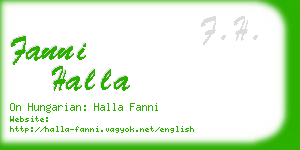 fanni halla business card